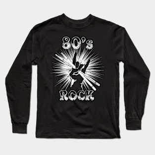 Devil Horns 80s Rock Music Long Sleeve T-Shirt